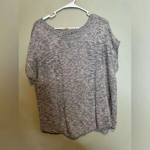 LOFT Women’s Gray Knit Short Sleeve Sweater Top Size‎ Large